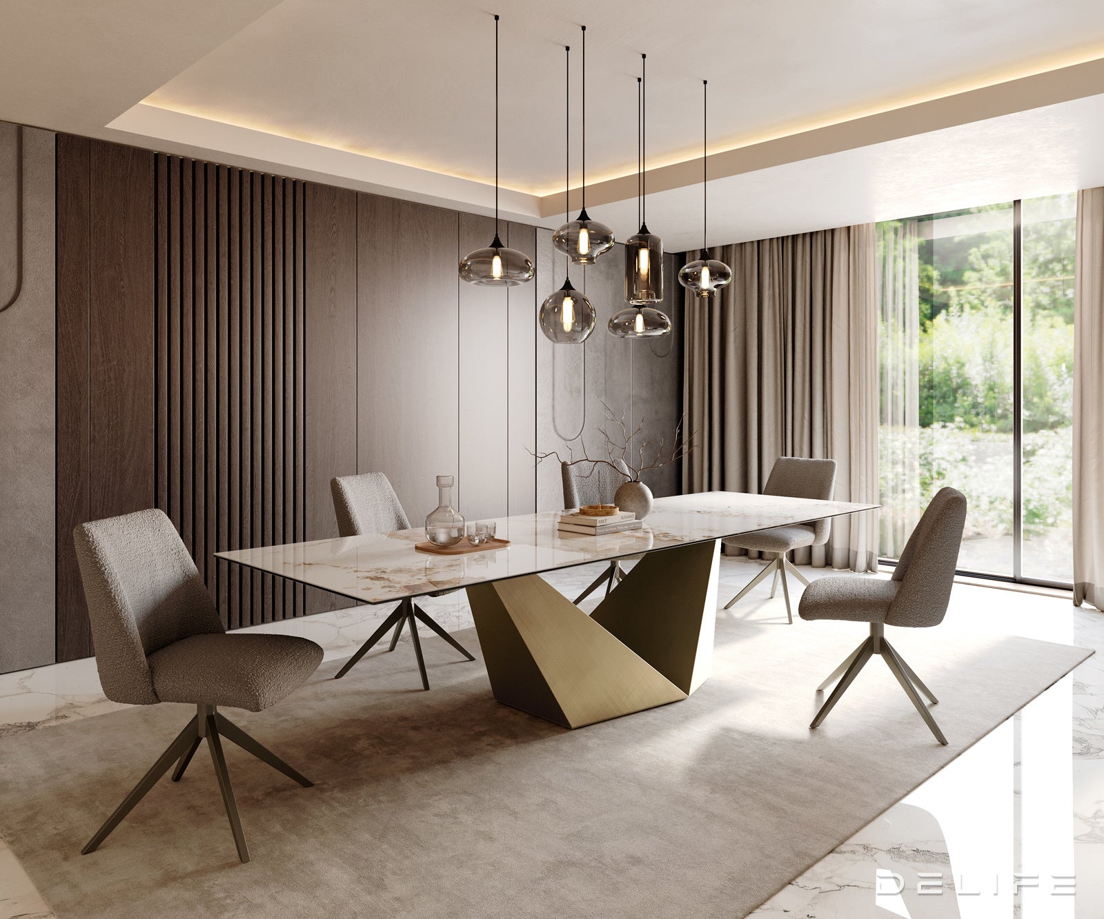 Jedilna miza Edge 300x100cm, Material: Ceramics Minas Melange