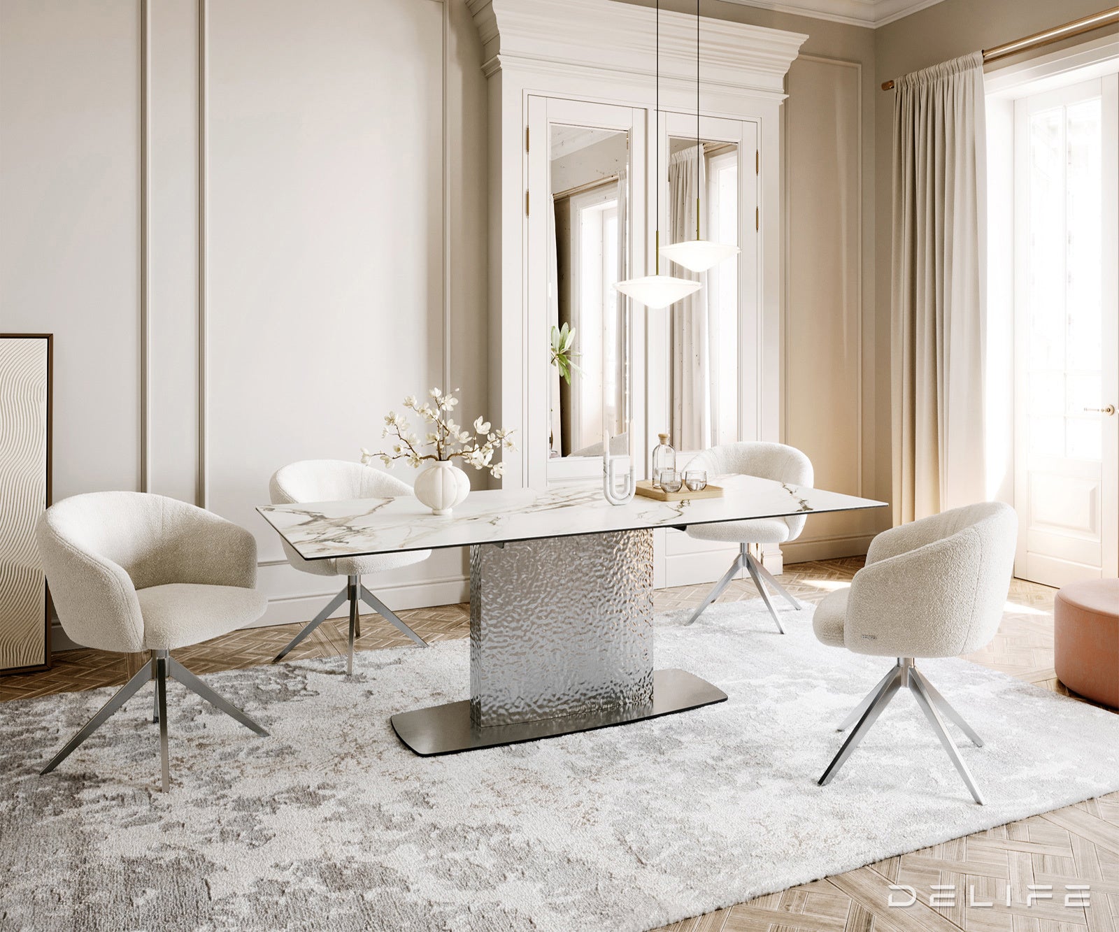 Jedilna miza Edge 200x100cm, Material: Ceramics Calacatta Luxe