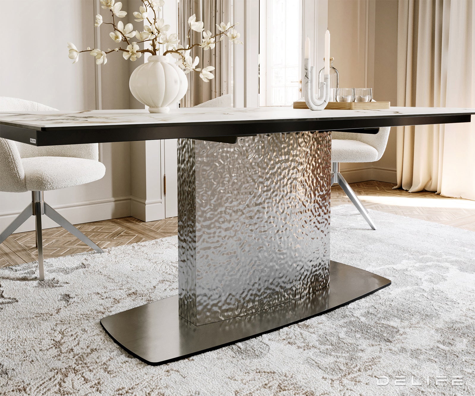 Jedilna miza Edge 200x100cm, Material: Ceramics Calacatta Luxe