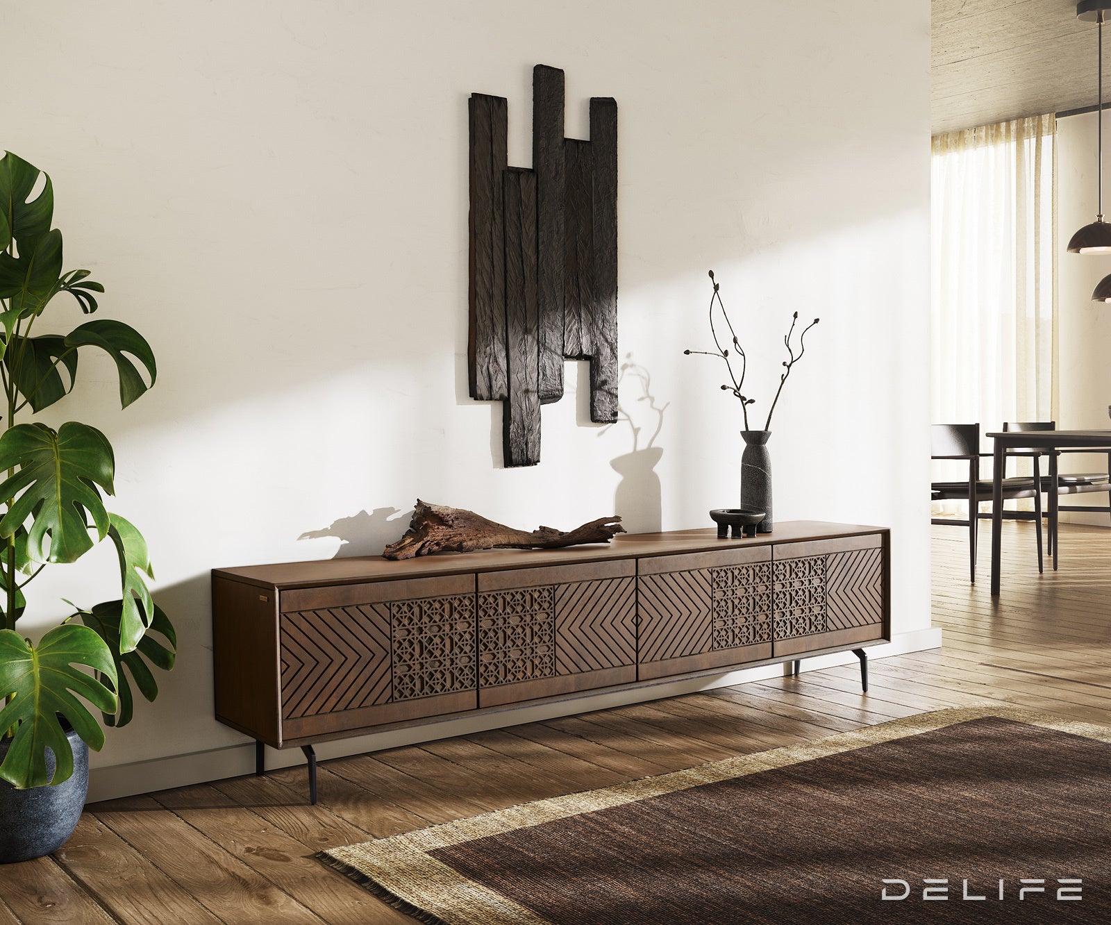 Komoda Manjula 200x35cm, Material: Mango