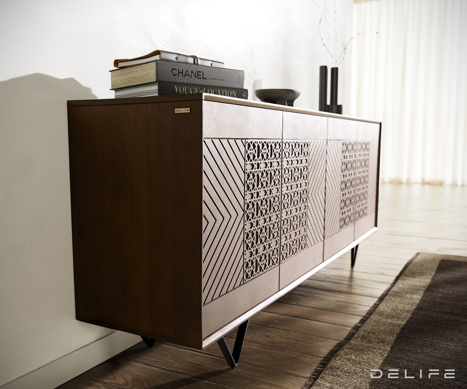 Komoda Manjula 172x40cm, Material: Mango