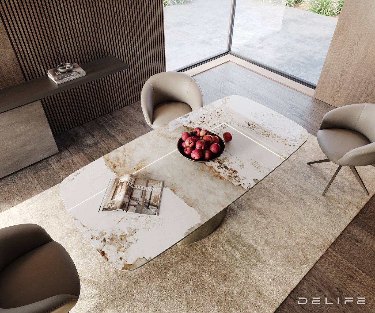 Jedilna miza Edge Boot 200x100 cm, material: keramika Minas Melange