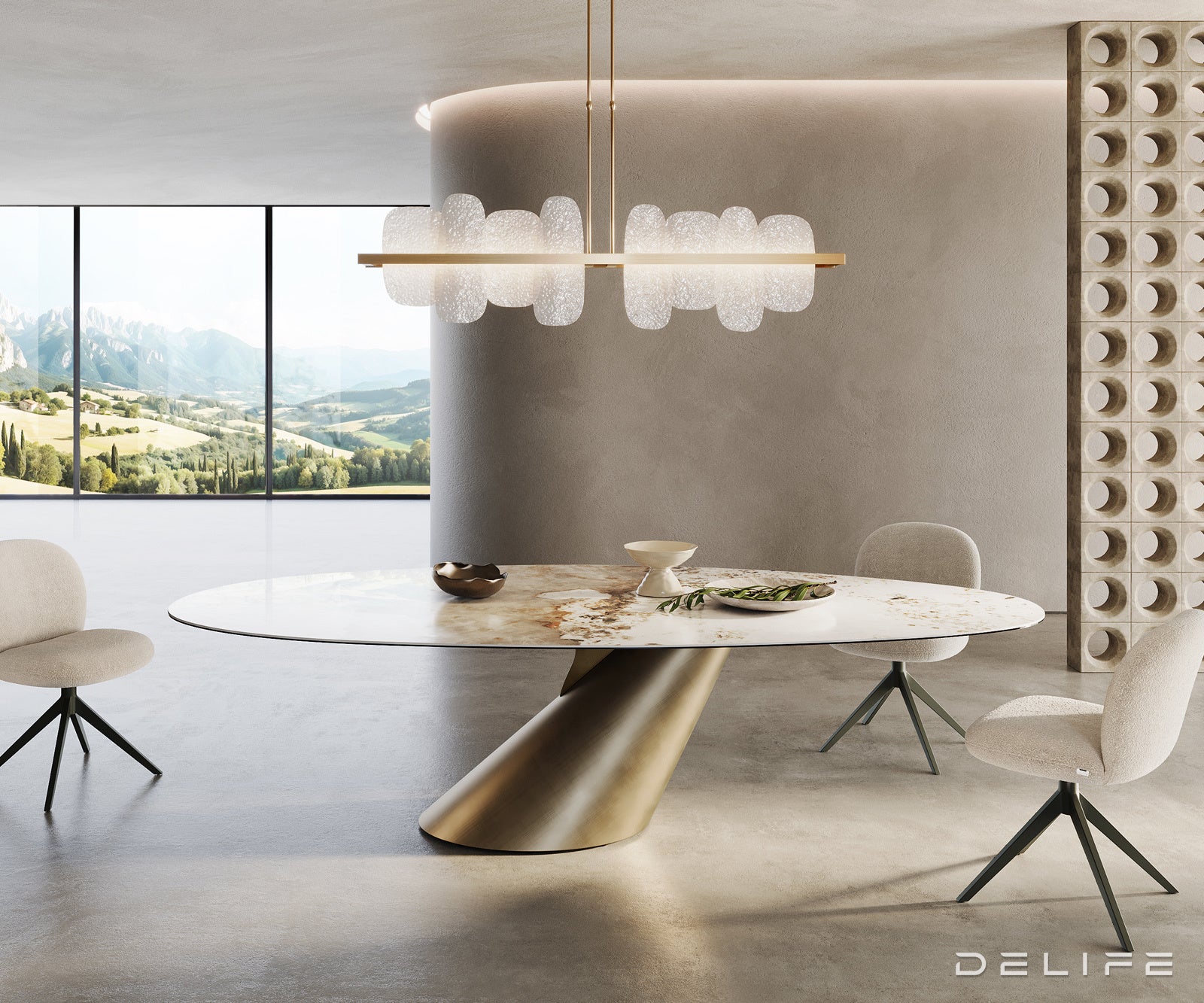 Jedilna miza Edge 280x130 cm, material: keramika Minas Melange