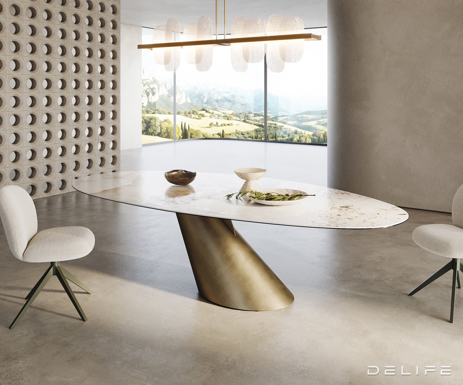 Jedilna miza Edge 280x130 cm, material: keramika Minas Melange