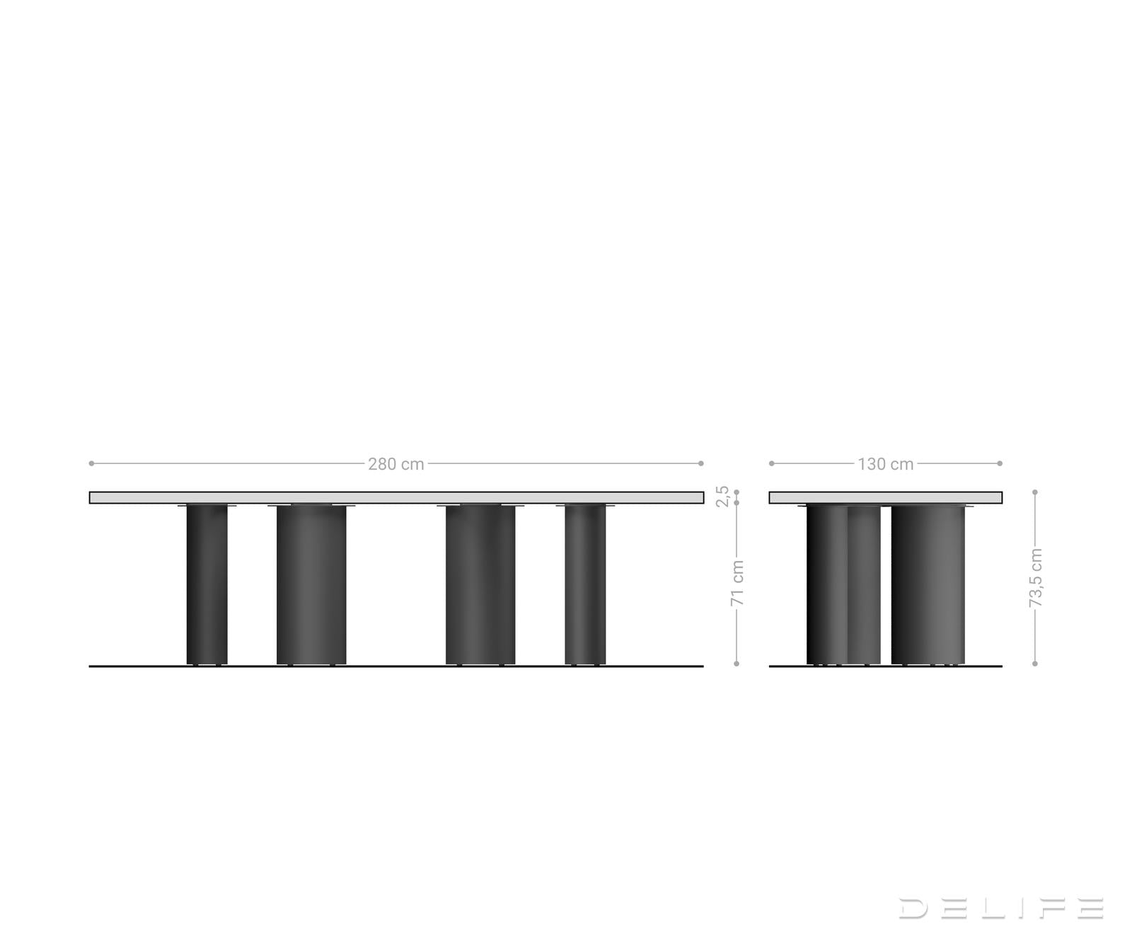 Jedilna miza Edge 280x130cm, Material: Hrast