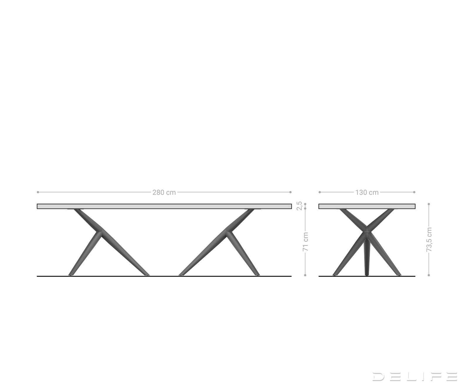 Jedilna miza Edge 280x130cm, Material: Hrast