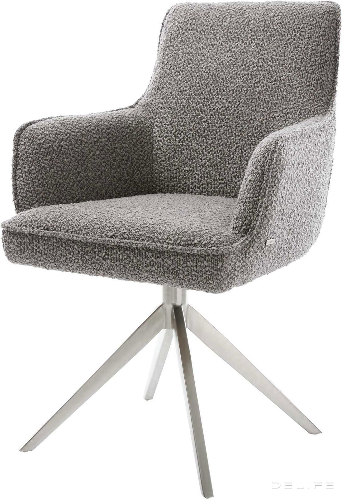 Jedilni stol Heira z naslonom za roke, material: bukle