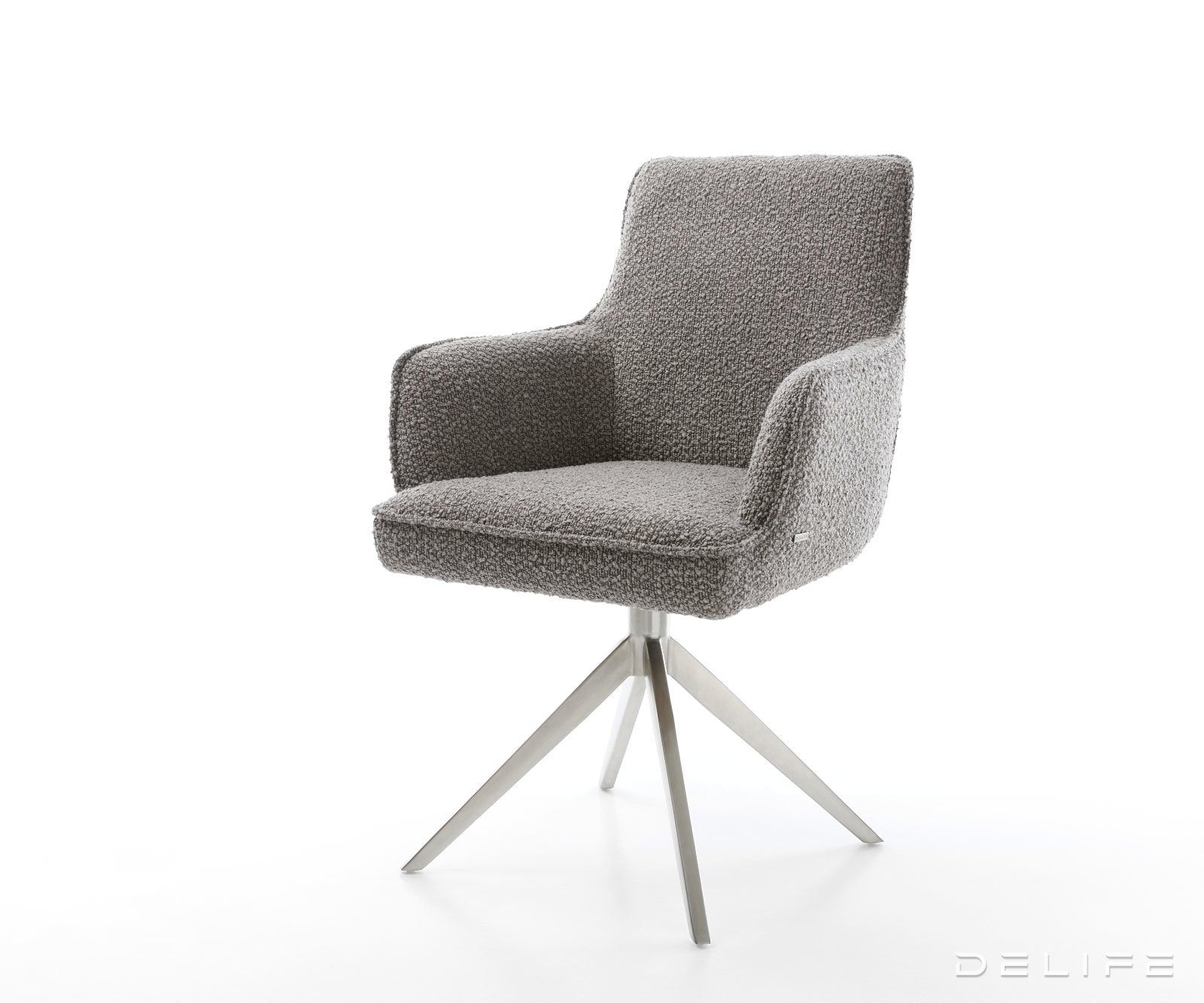 Jedilni stol Heira z naslonom za roke, material: bukle