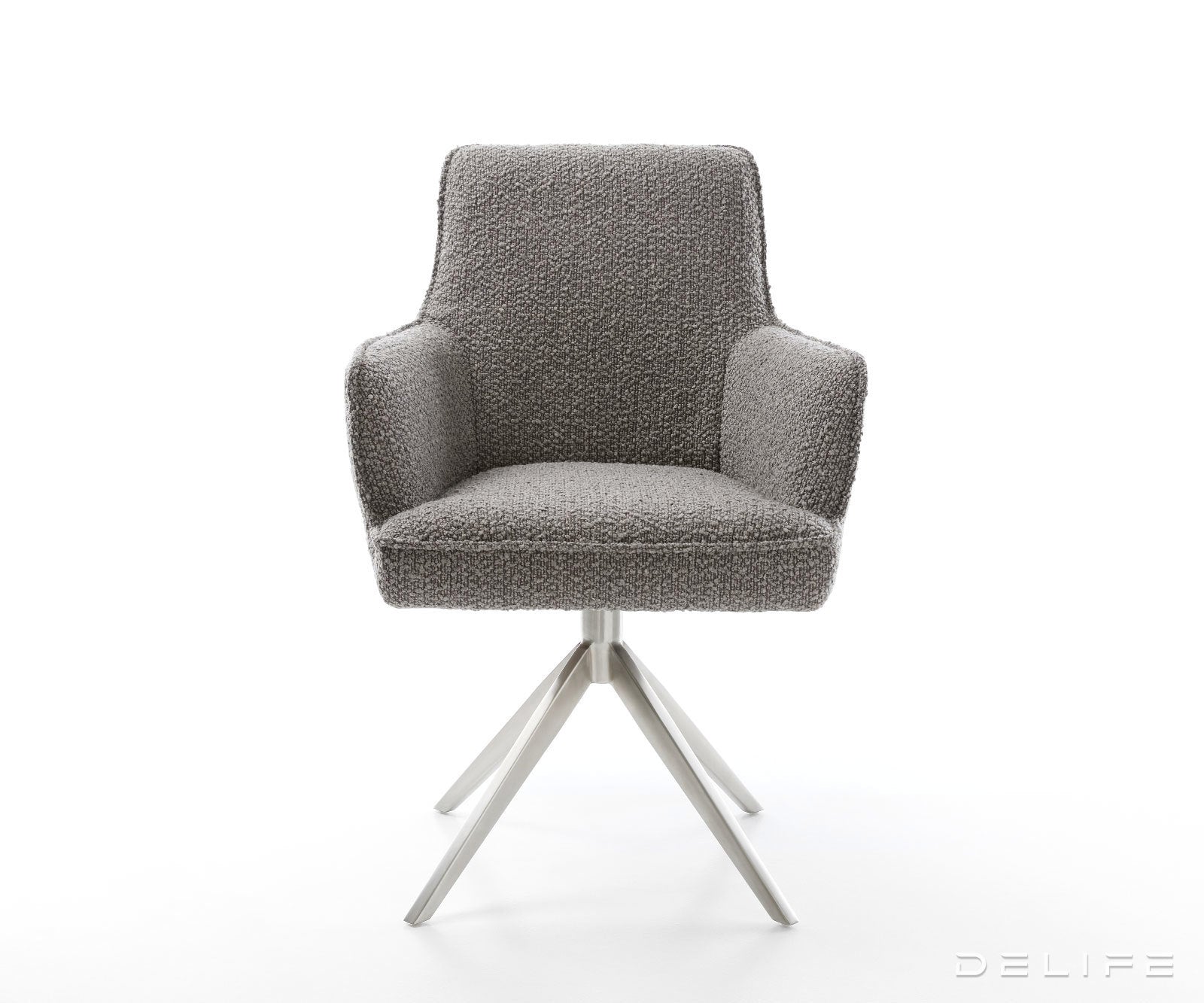 Jedilni stol Heira z naslonom za roke, material: bukle