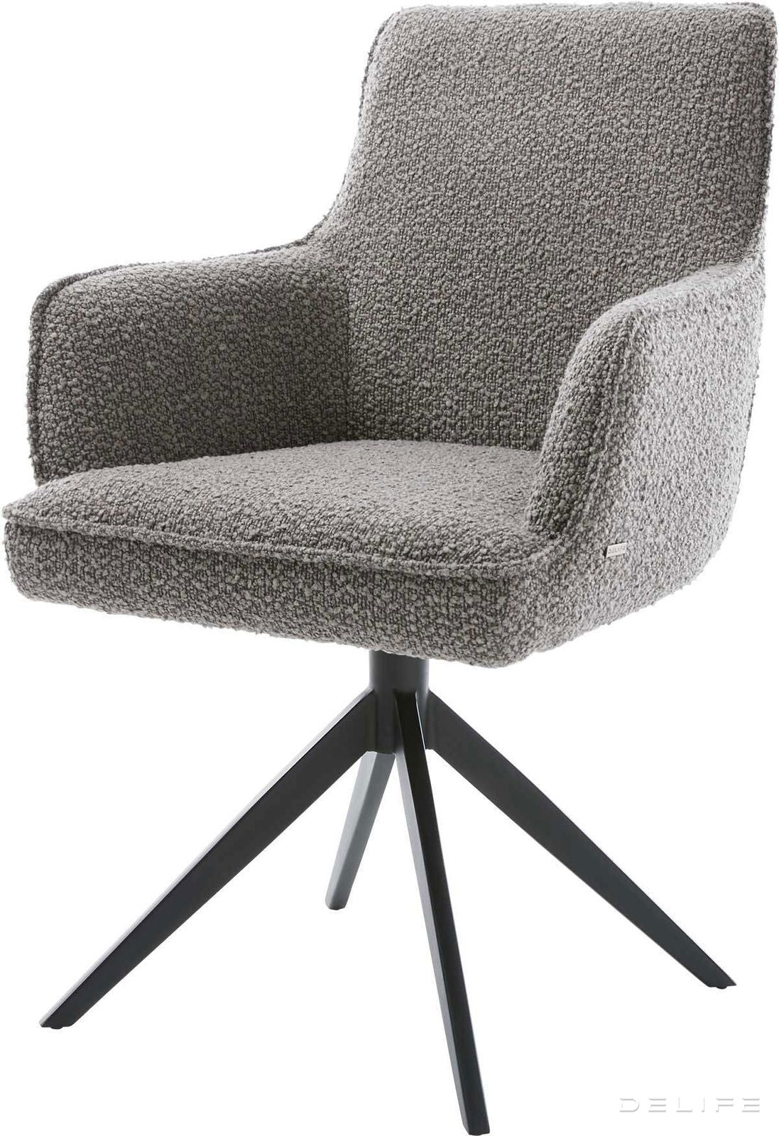 Jedilni stol Heira z naslonom za roke, material: bukle