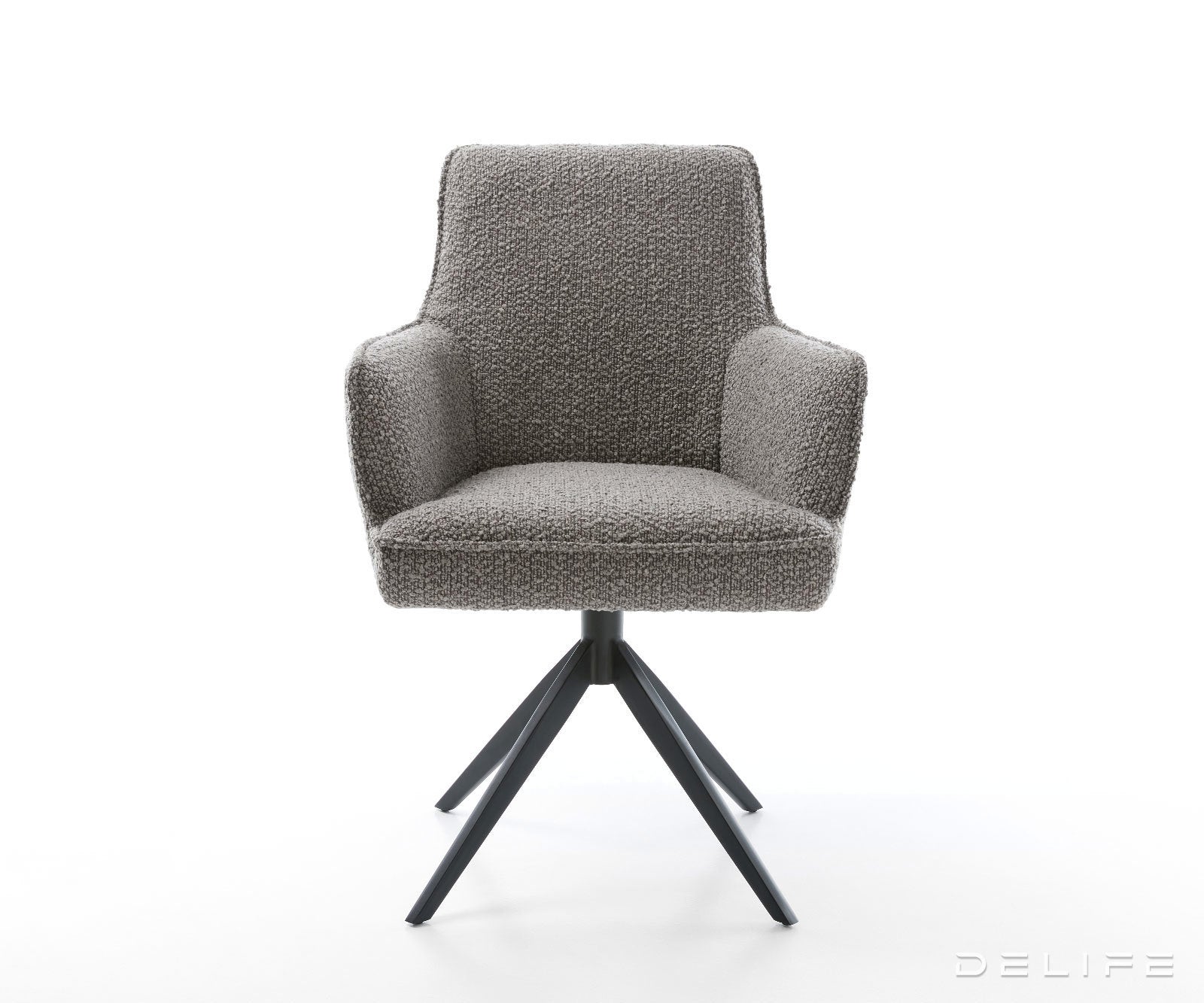 Jedilni stol Heira z naslonom za roke, material: bukle