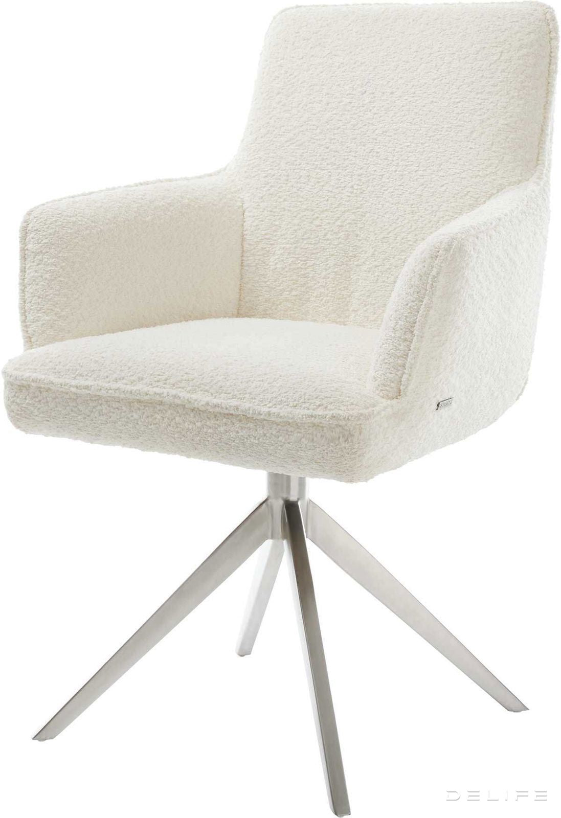 Jedilni stol Heira z naslonom za roke, material: bukle