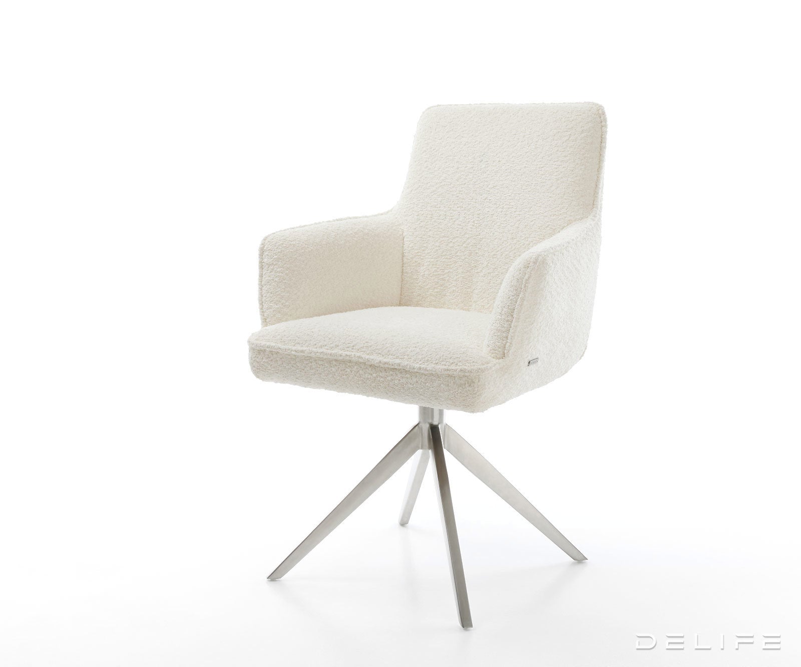 Jedilni stol Heira z naslonom za roke, material: bukle