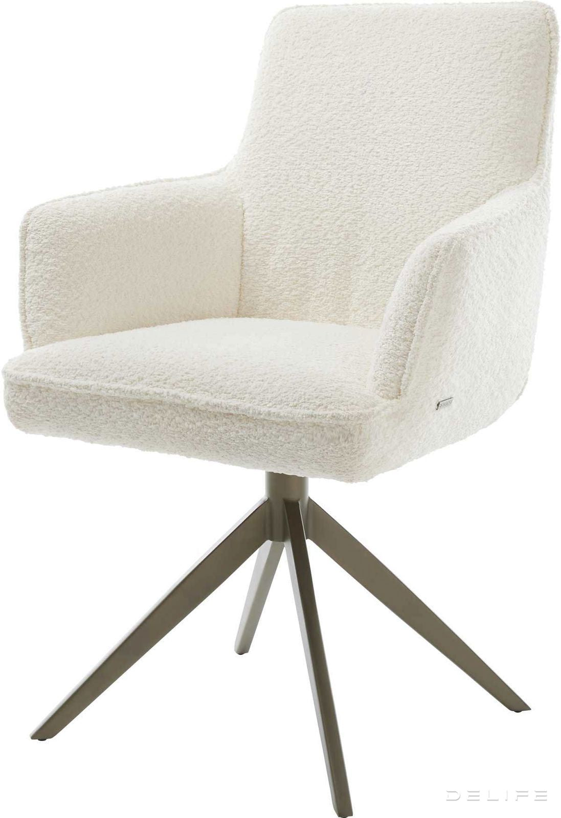 Jedilni stol Heira z naslonom za roke, material: bukle