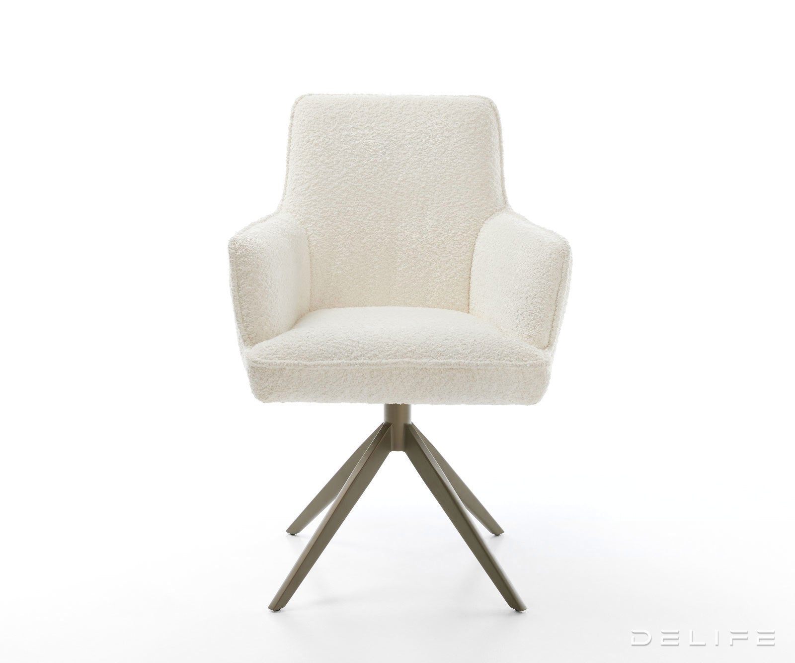 Jedilni stol Heira z naslonom za roke, material: bukle