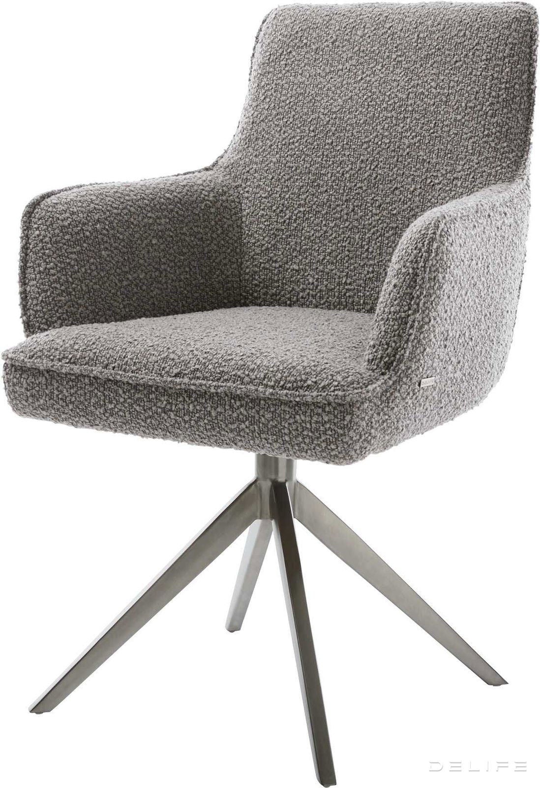 Jedilni stol Heira z naslonom za roke, material: bukle