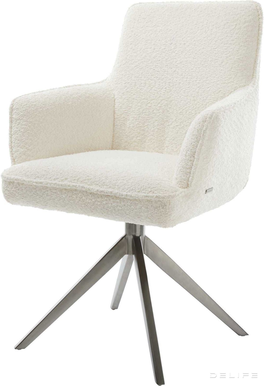 Jedilni stol Heira z naslonom za roke, material: bukle