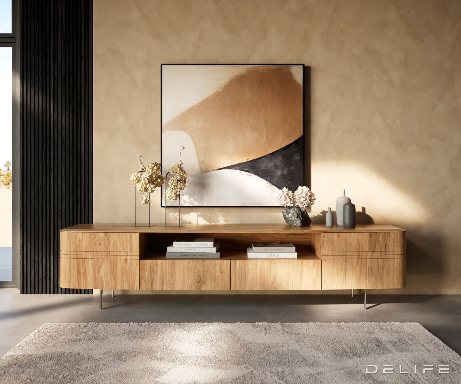 TV omarica Nagaru 240 cm, Material: akacija