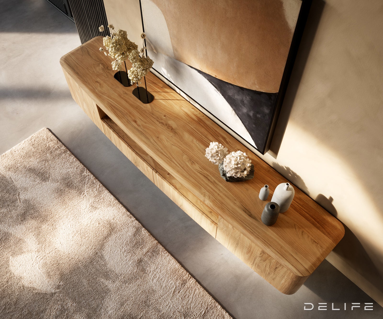 TV omarica Nagaru 240 cm, Material: akacija