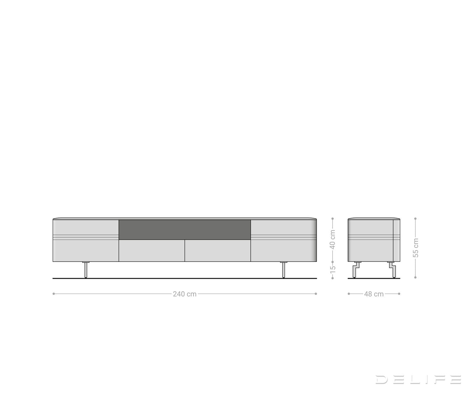 TV omarica Nagaru 240 cm, Material: akacija
