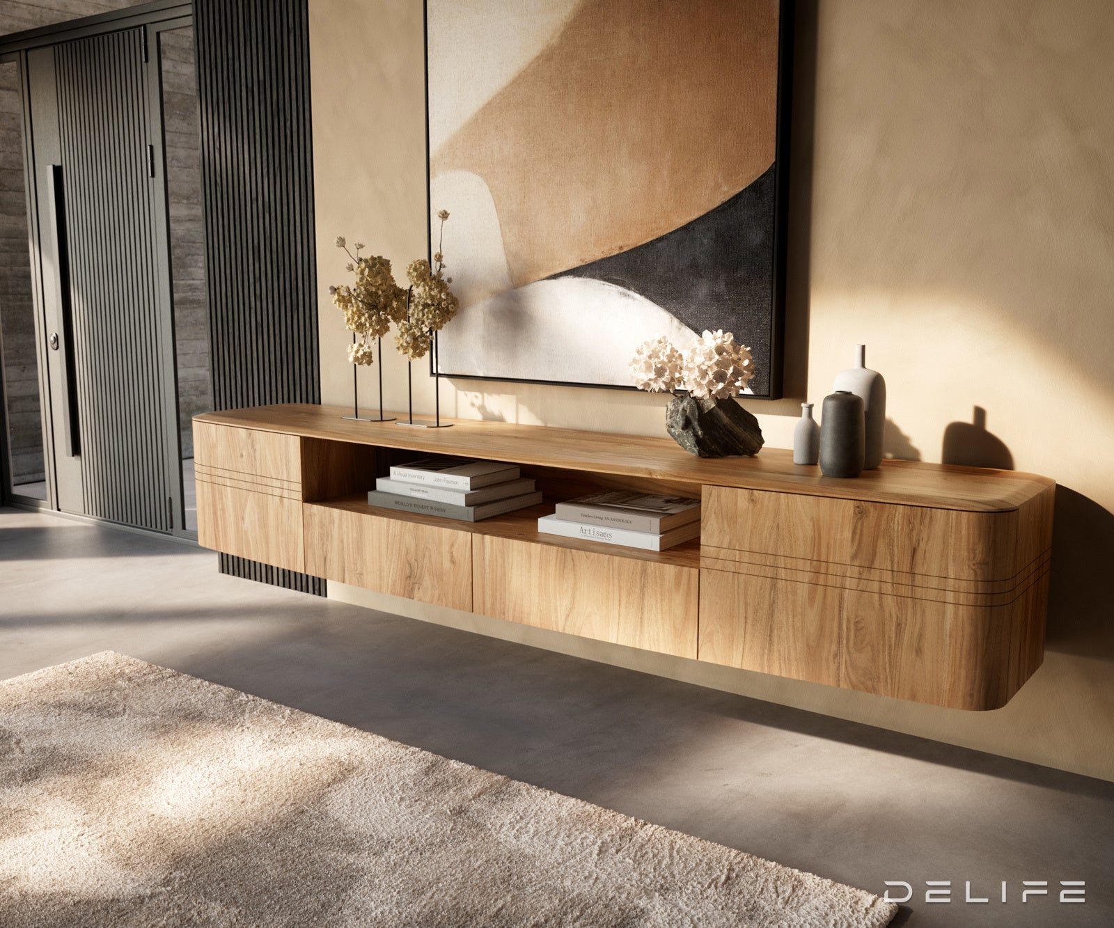 TV omarica Nagaru 240 cm, Material: akacija