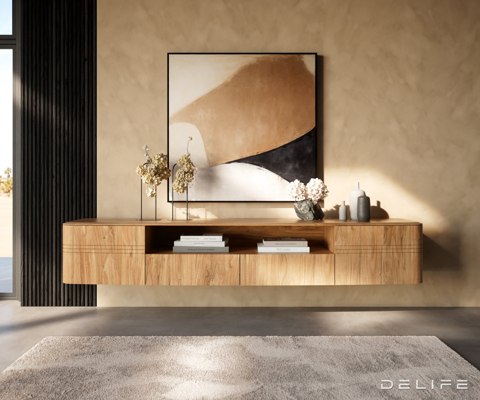 TV omarica Nagaru 240 cm, Material: akacija