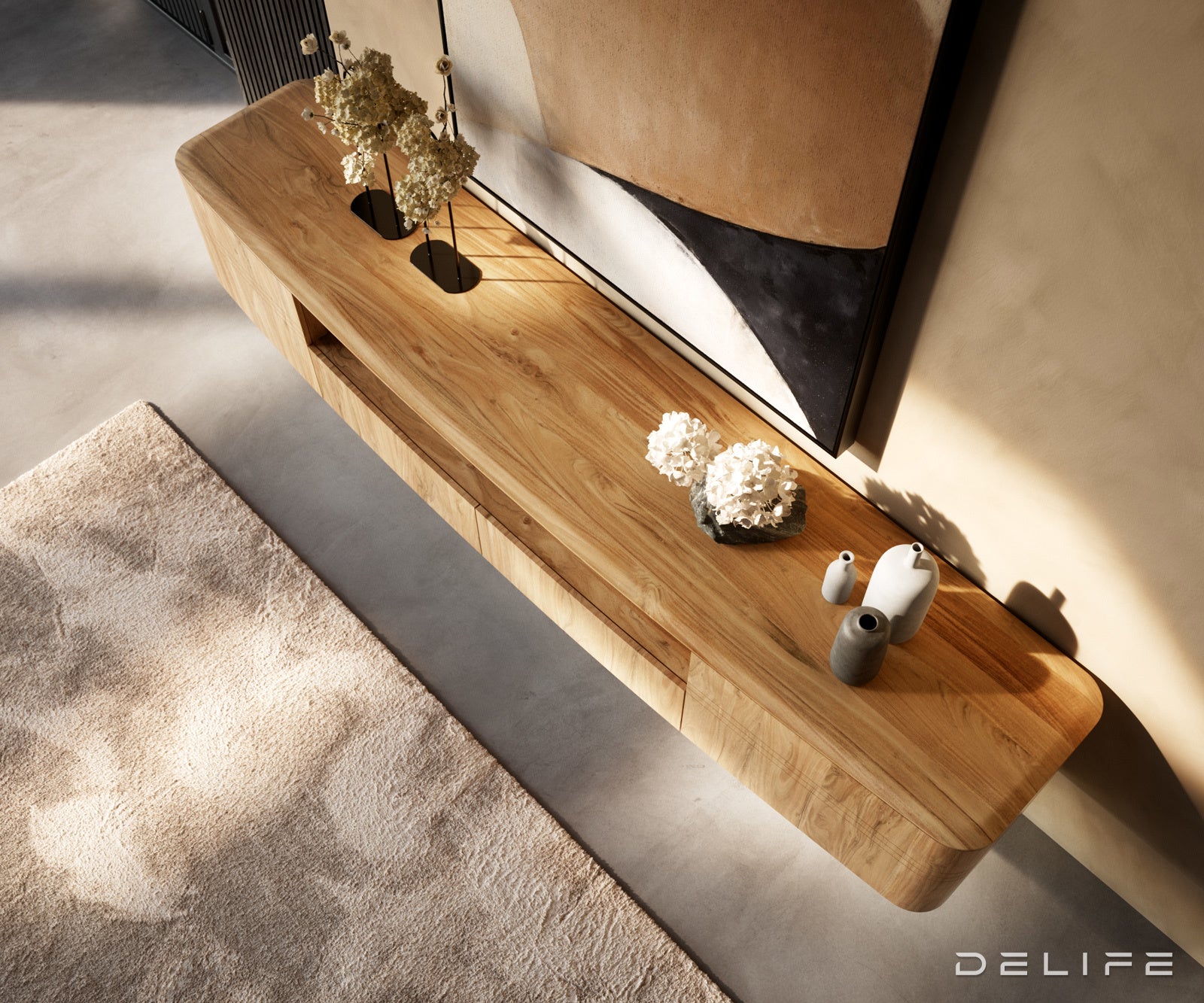 TV omarica Nagaru 240 cm, Material: akacija