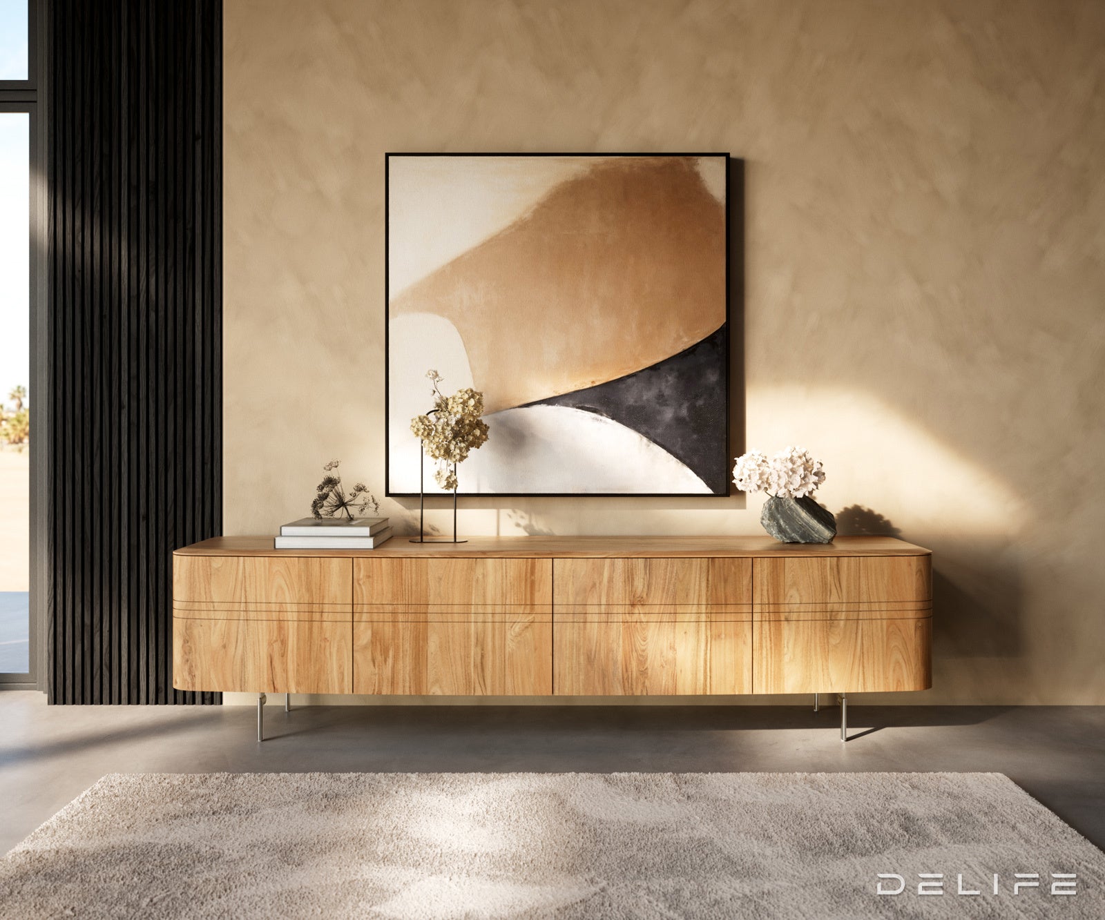 TV omarica Nagaru 220 cm, Material: akacija