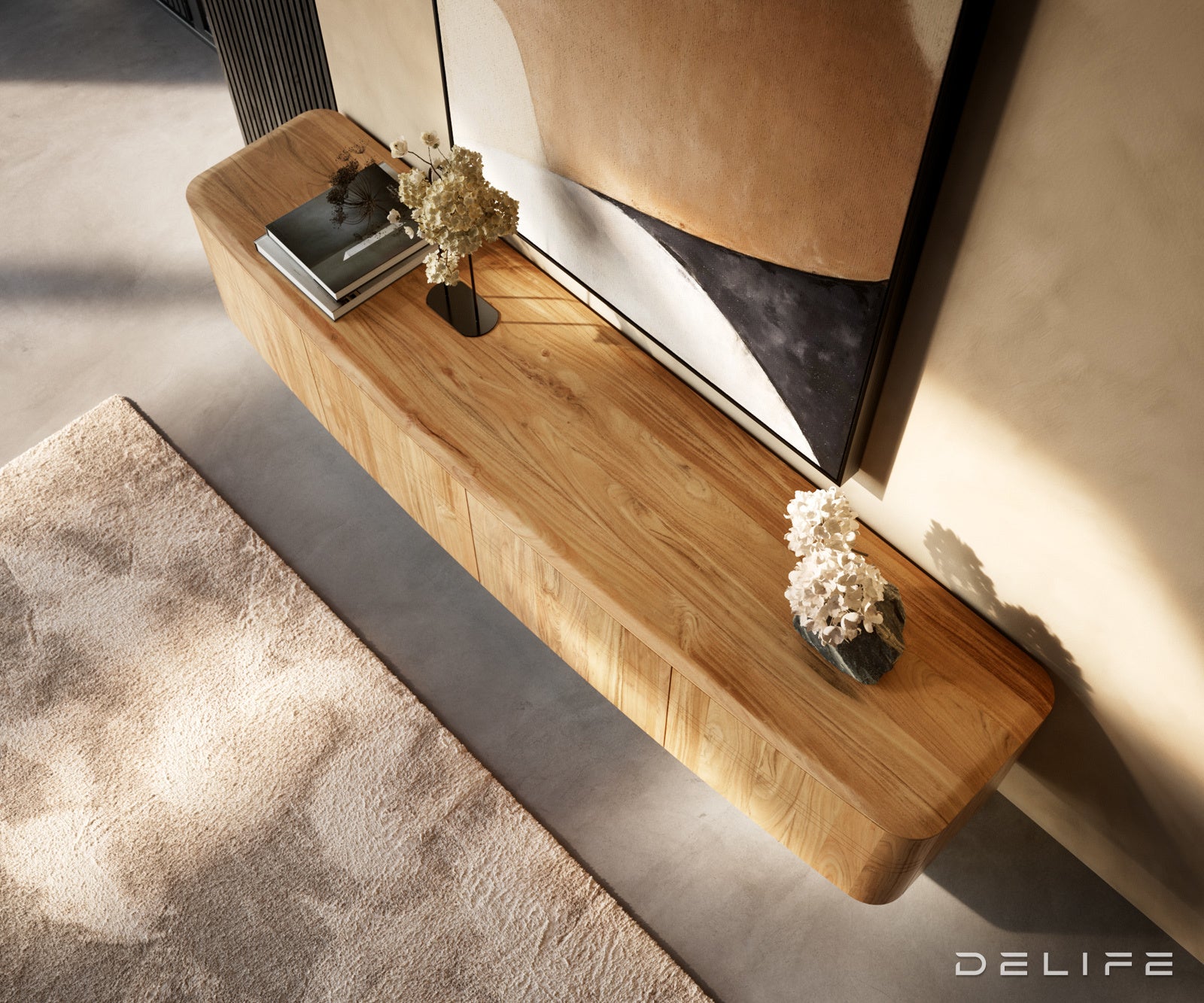 TV omarica Nagaru 220 cm, Material: akacija