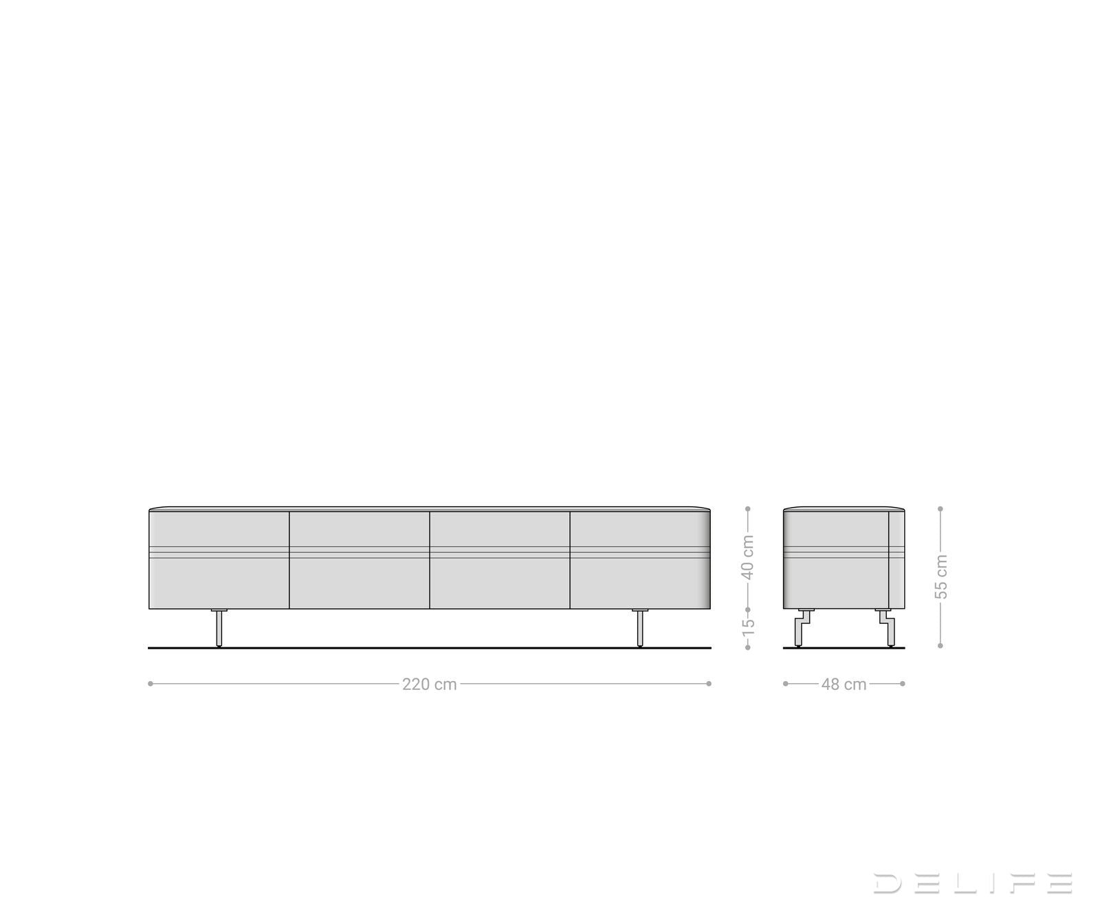 TV omarica Nagaru 220 cm, Material: akacija
