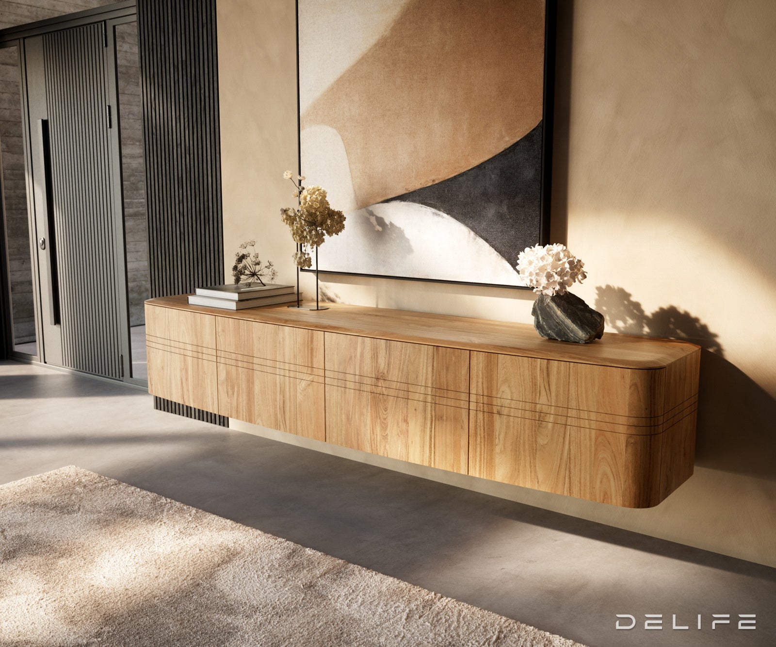 TV omarica Nagaru 220 cm, Material: akacija