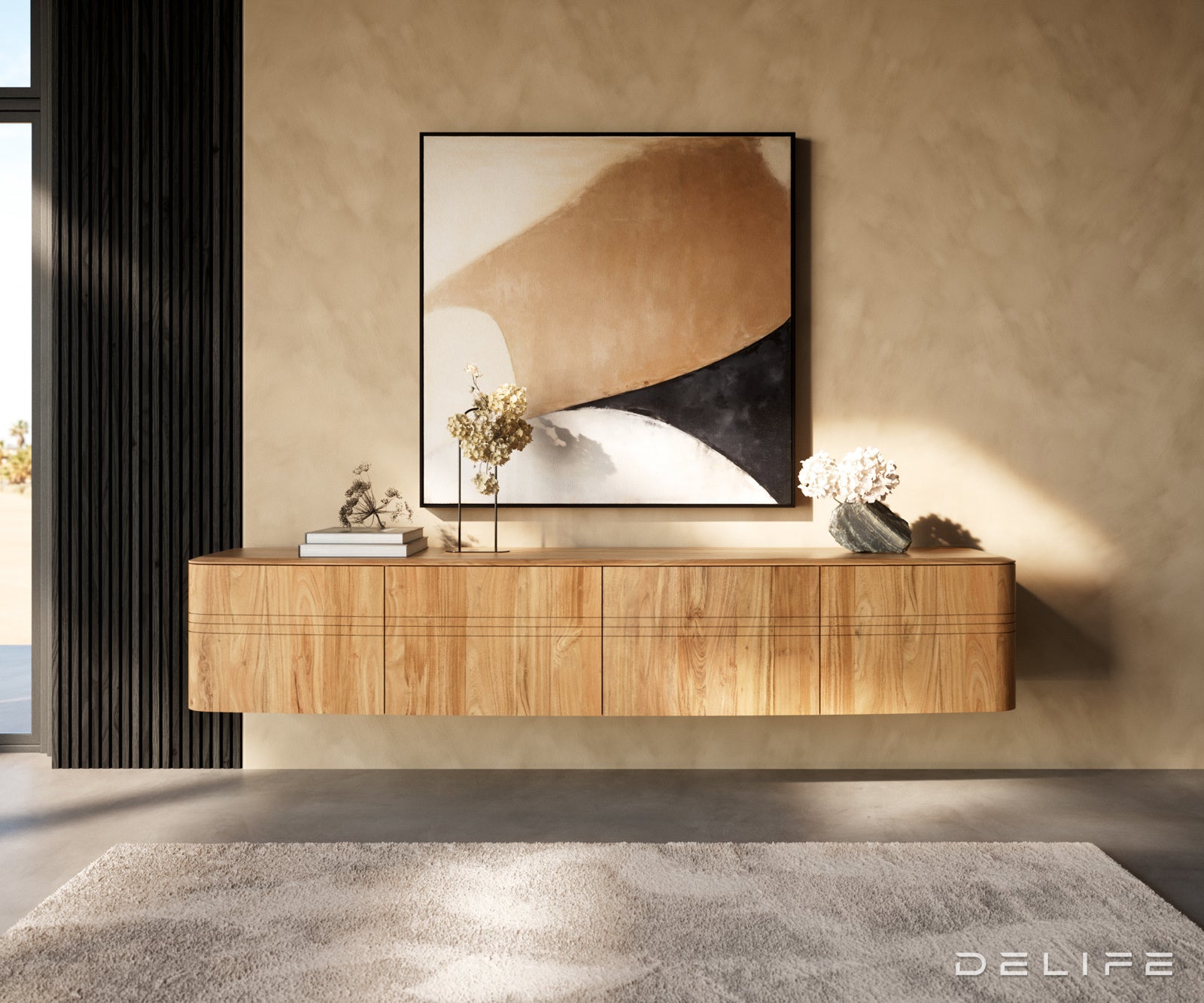 TV omarica Nagaru 220 cm, Material: akacija