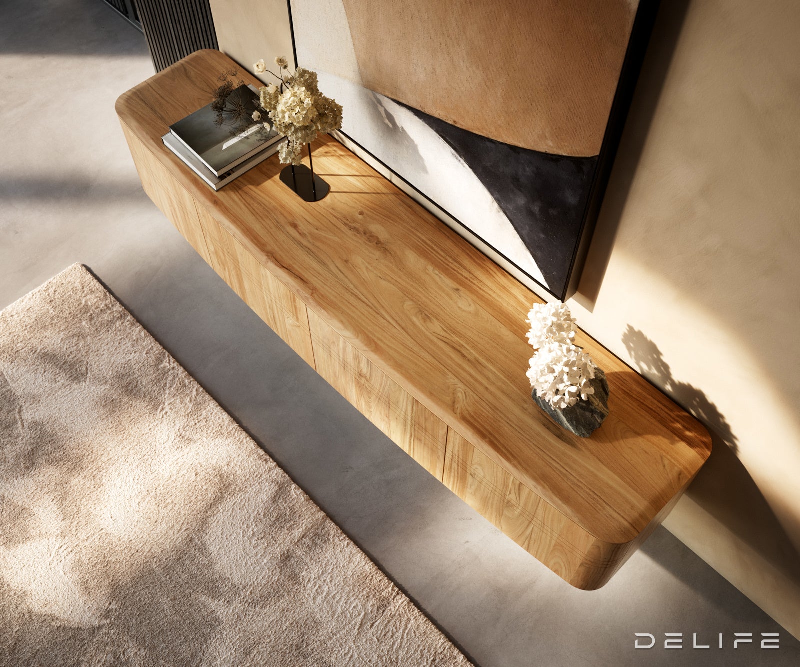 TV omarica Nagaru 220 cm, Material: akacija