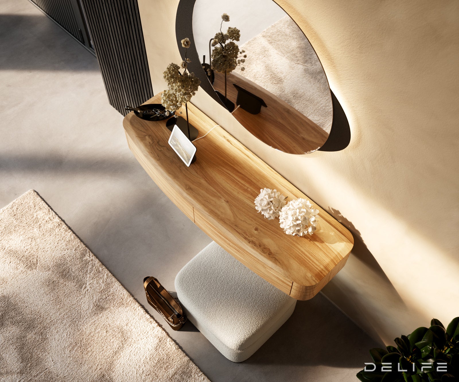 Konzolna mizica Nagaru 125x48cm, Material: Akacija