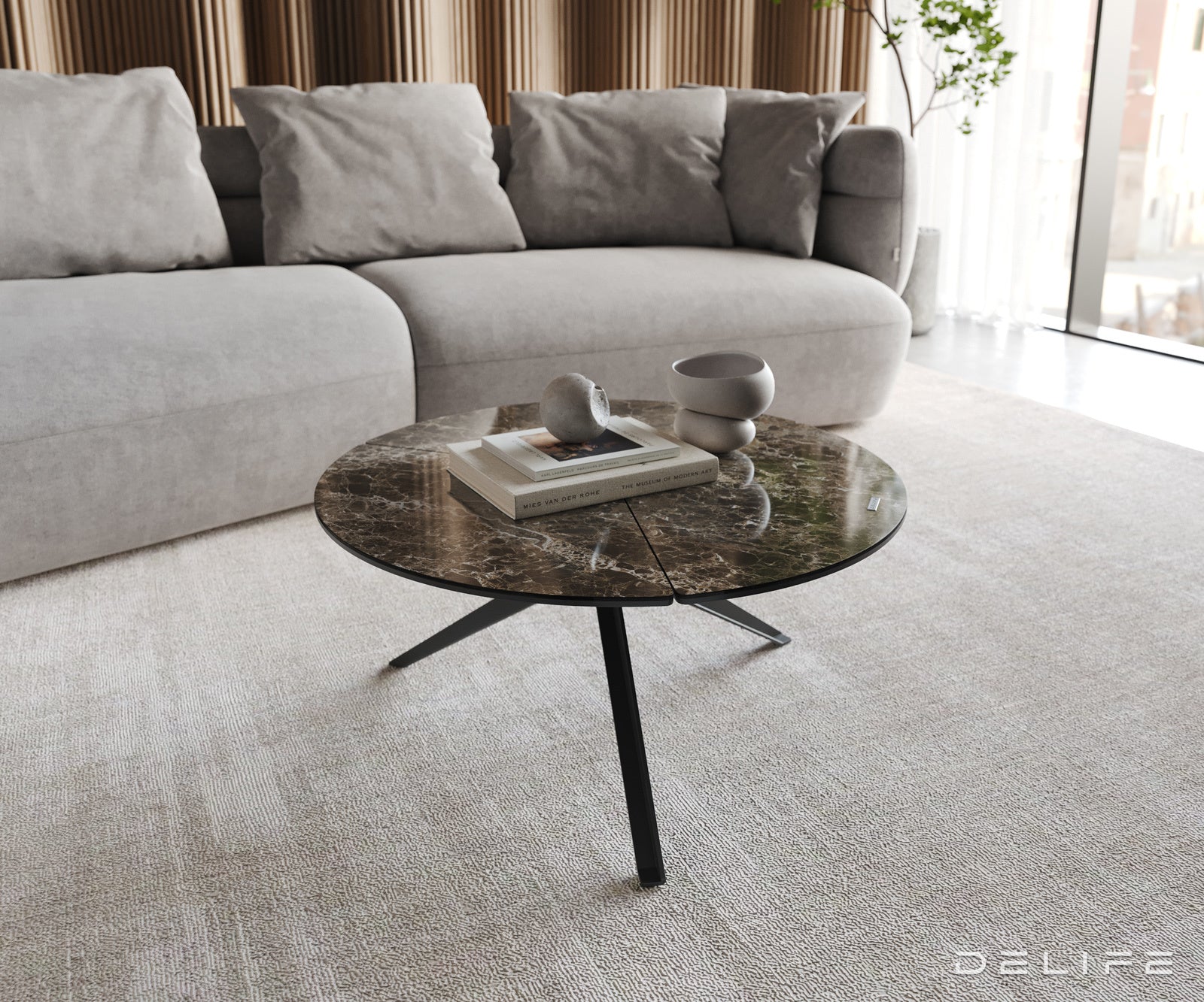 Klubska mizica Delron 70x70cm, Material: Keramika