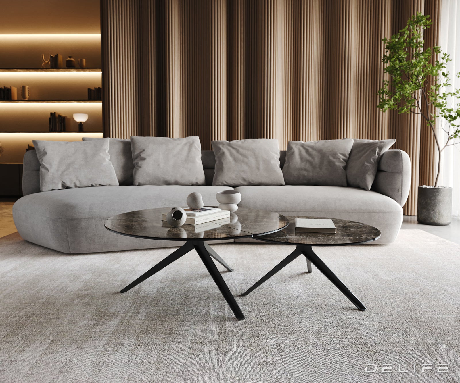 Klubska mizica Delron 70x70cm, Material: Keramika