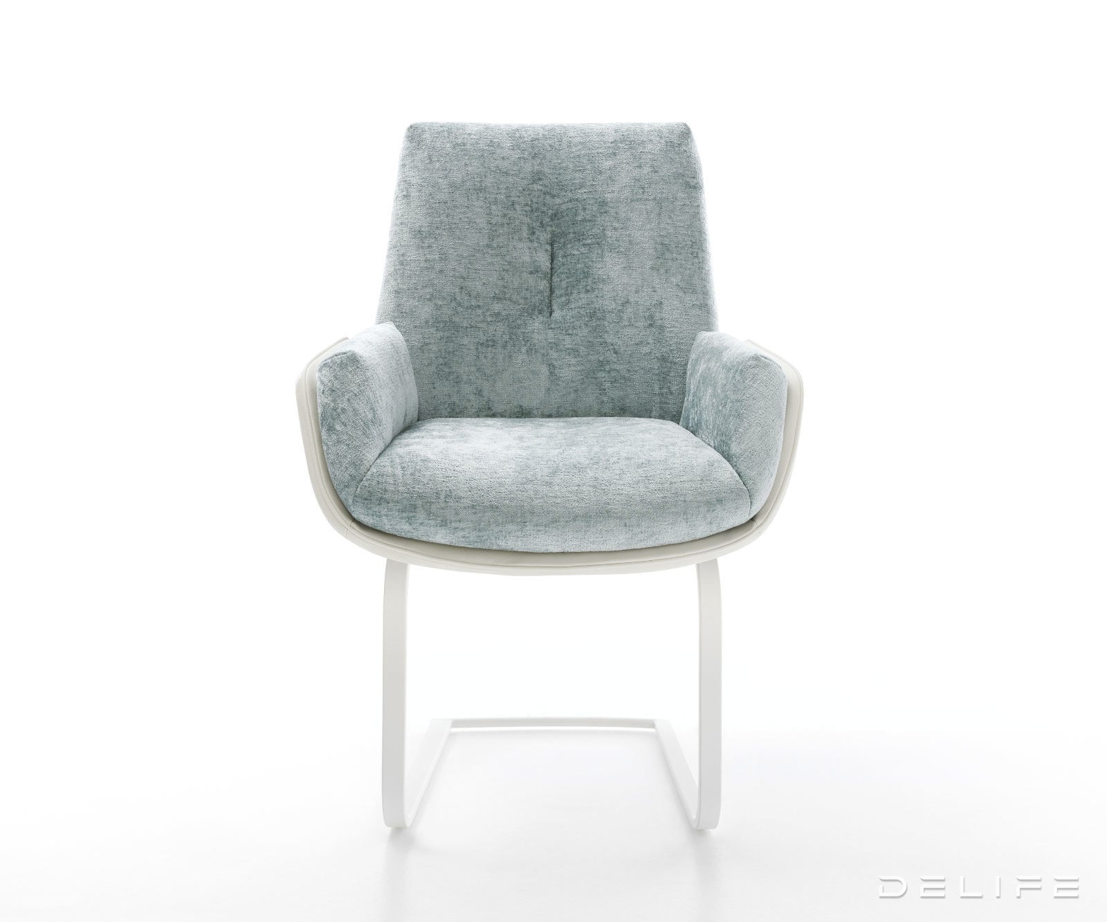 Jedilniški stol Clea, material: chenille/koža