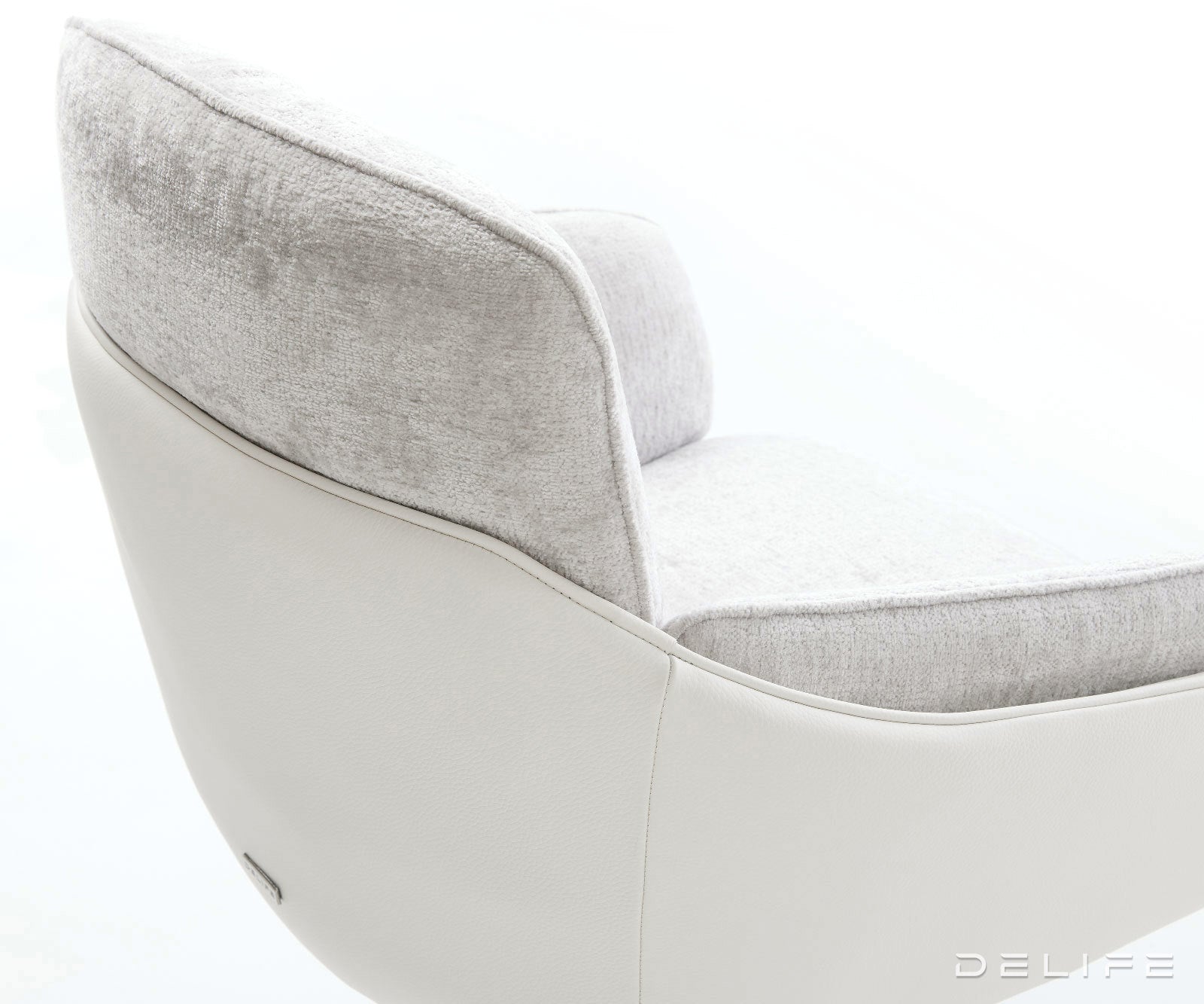 Jedilniški stol Luan, material: chenille/koža