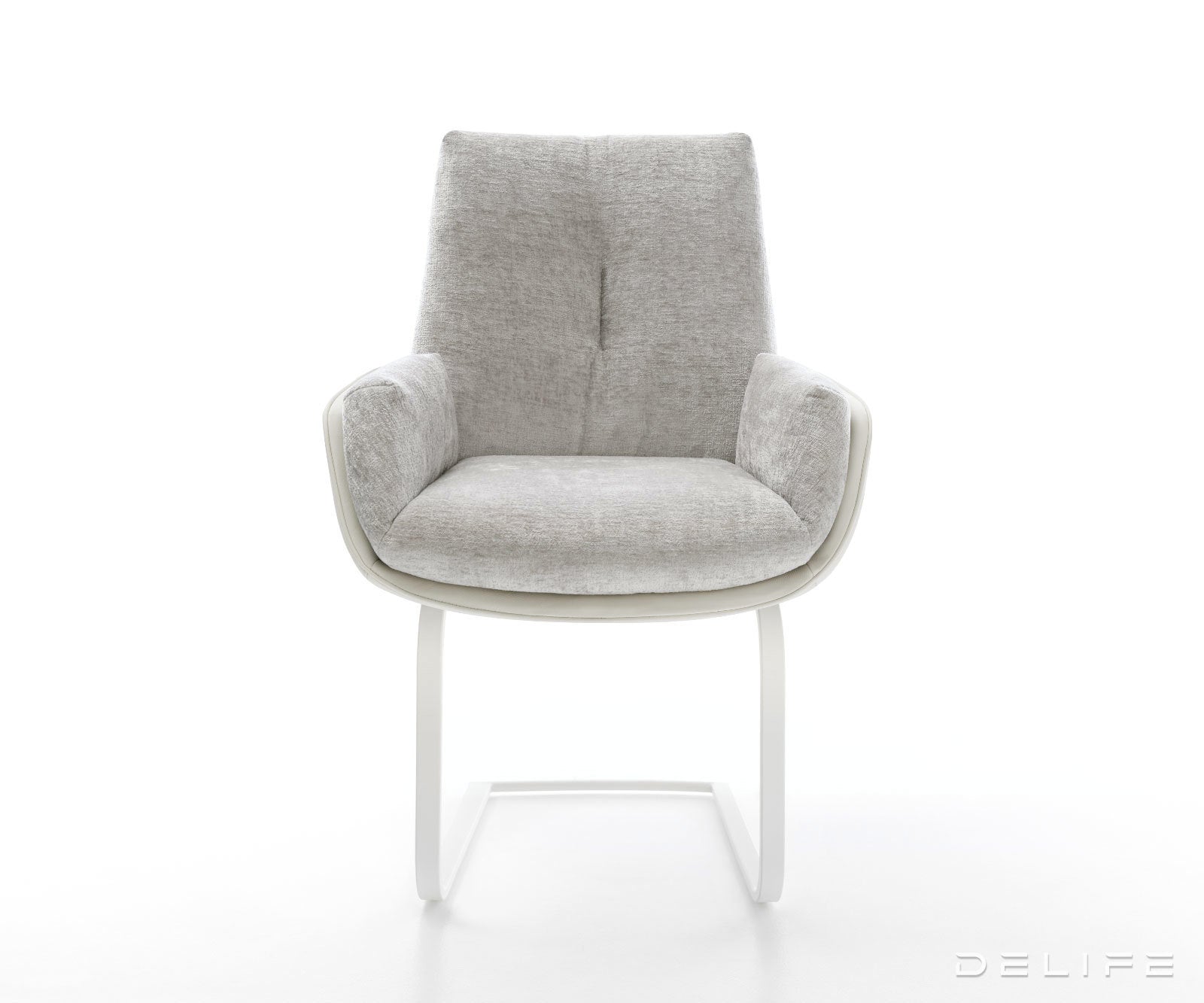 Jedilniški stol Clea, material: chenille/koža