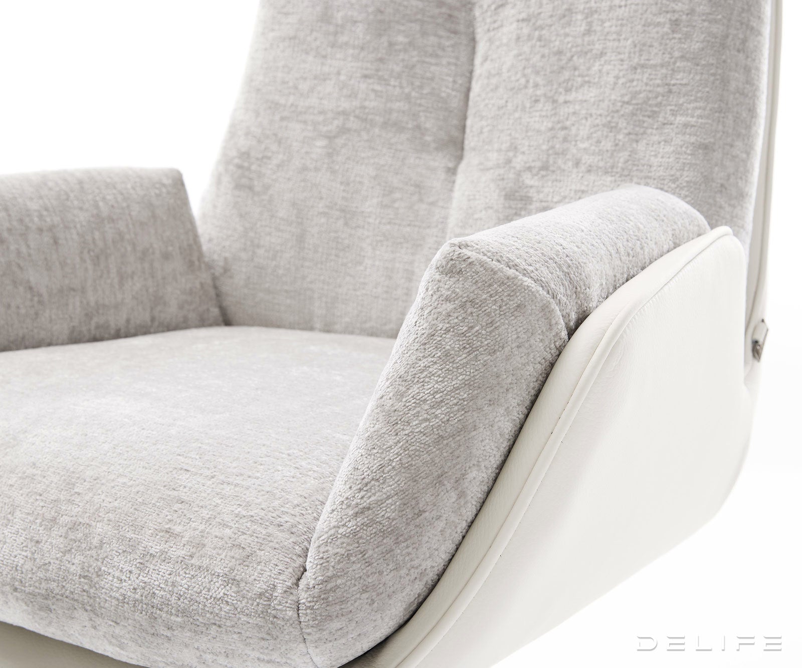 Jedilniški stol Clea, material: chenille/koža