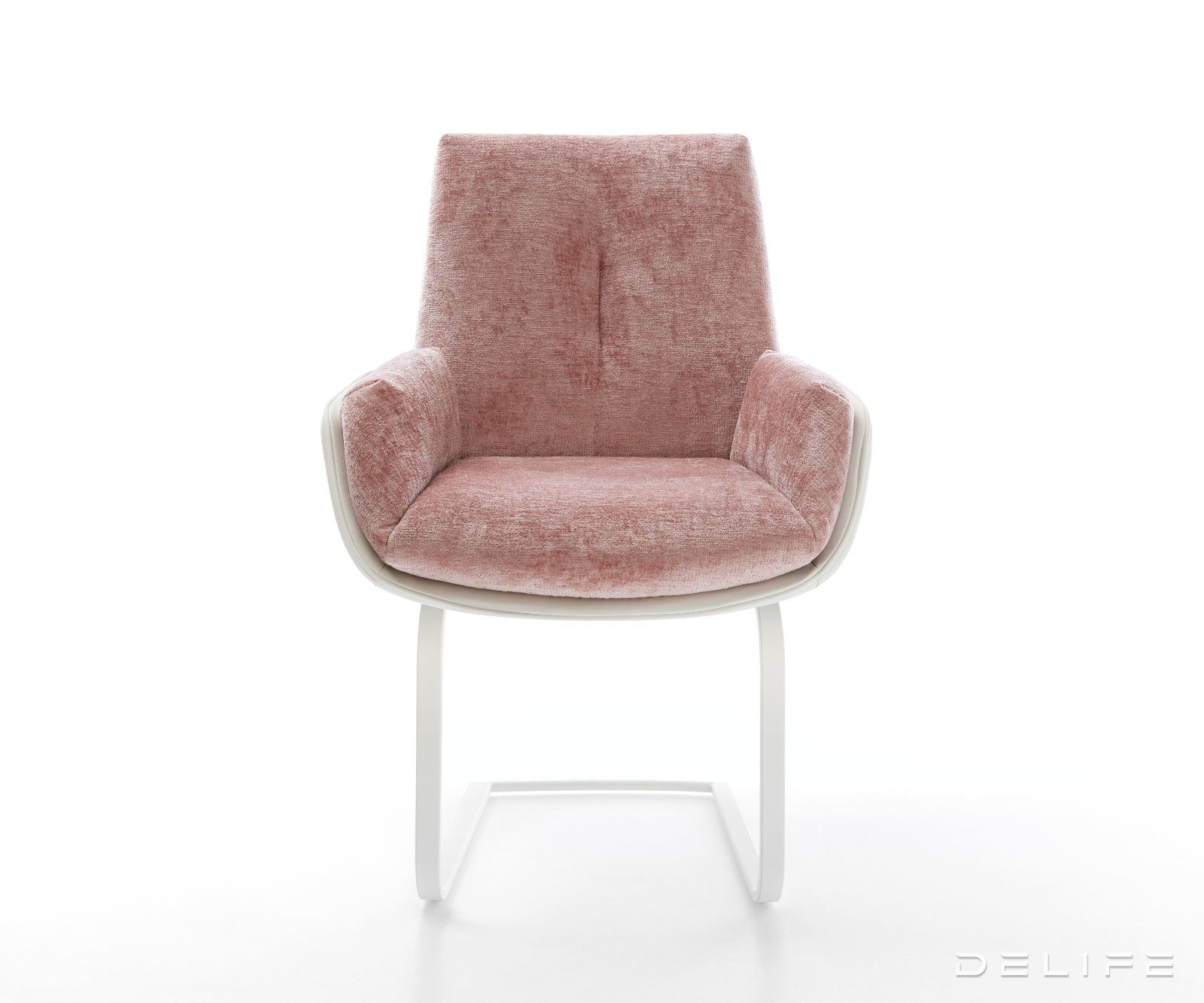 Jedilniški stol Clea, material: chenille/koža