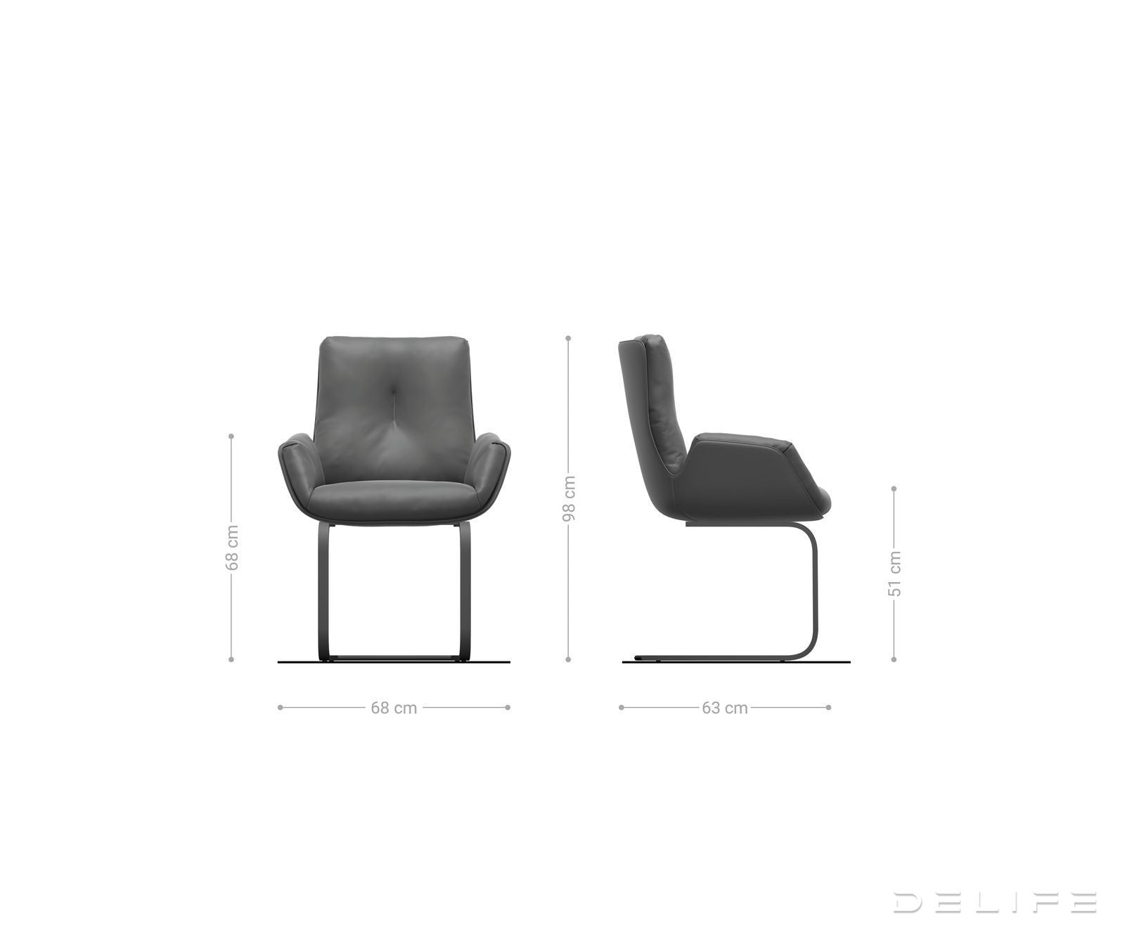 Jedilniški stol Clea, material: chenille/koža