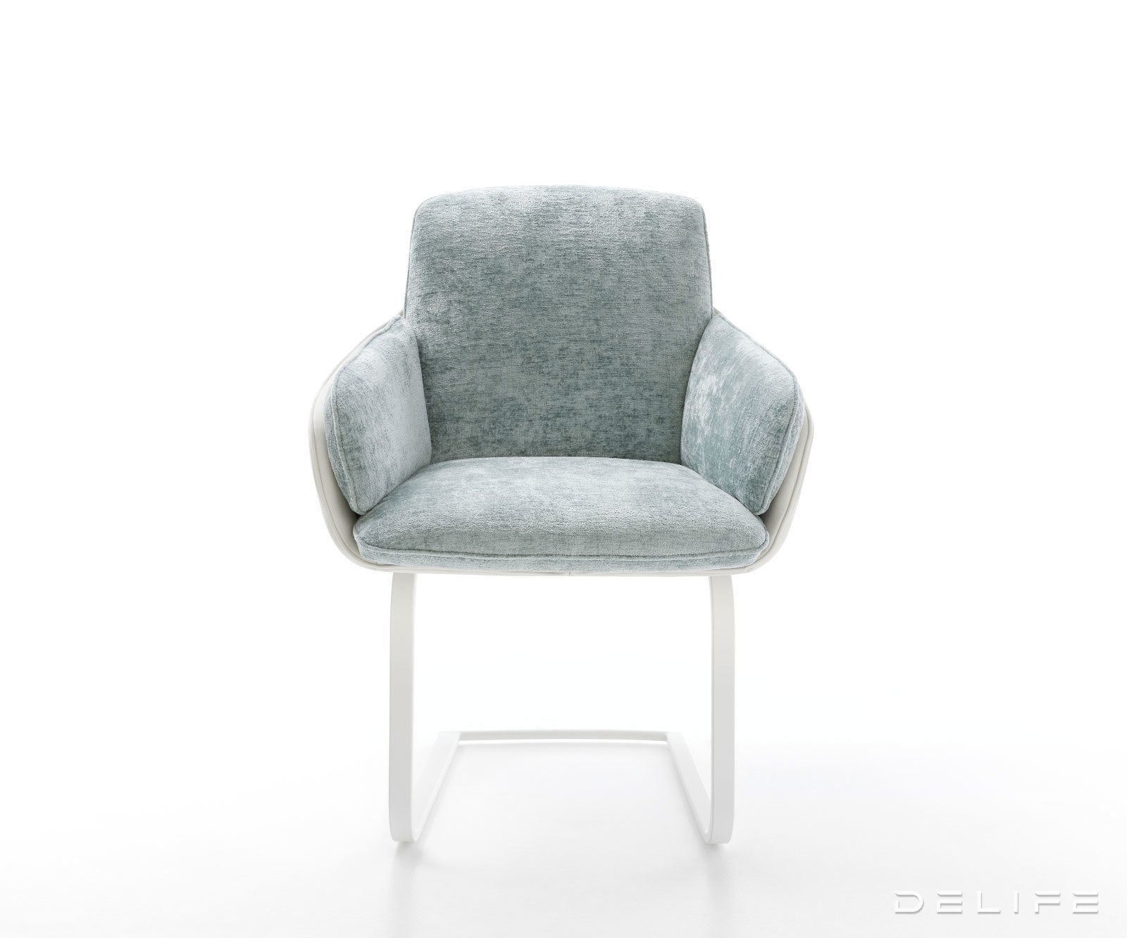 Jedilniški stol Luan, material: chenille/koža