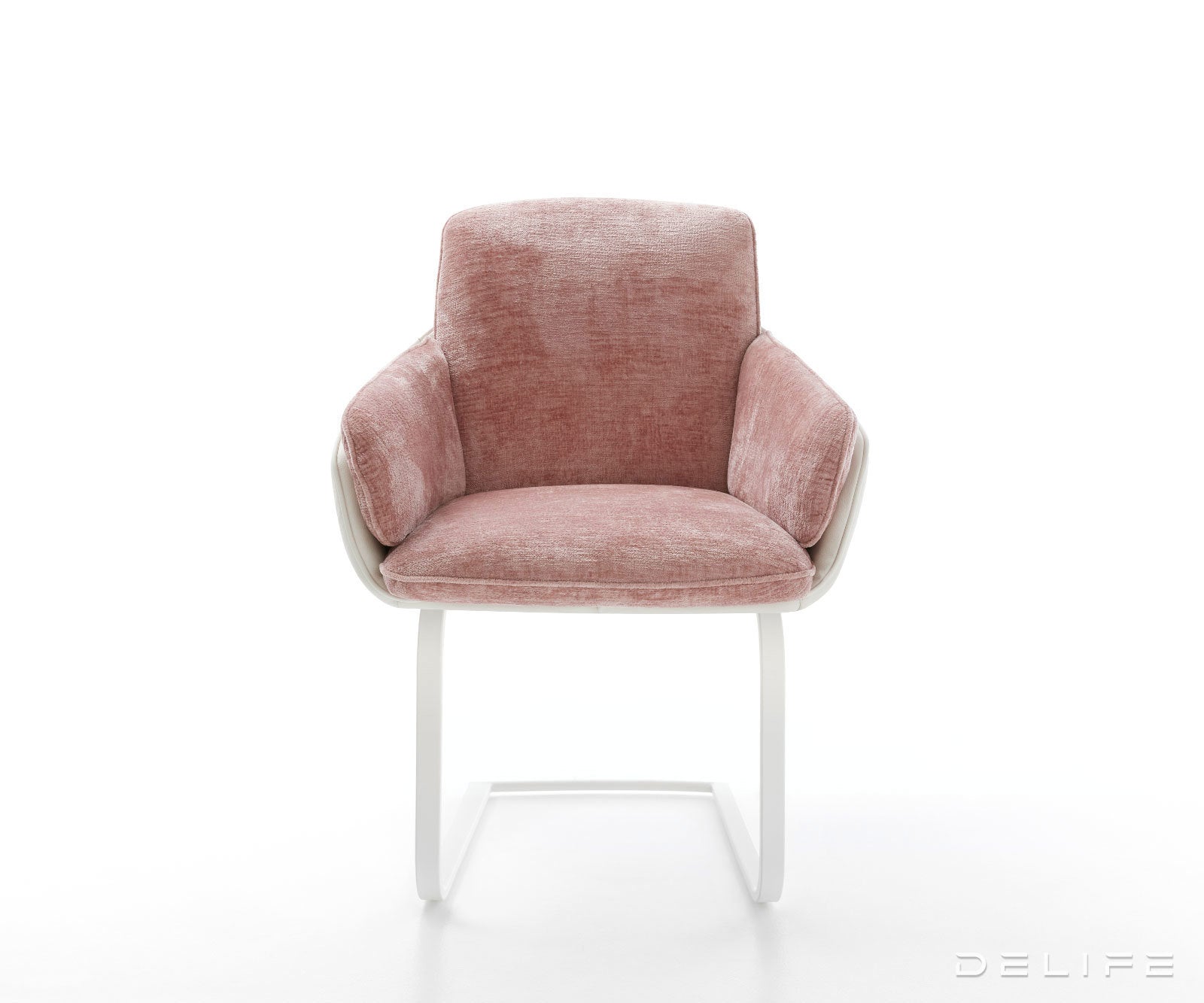 Jedilniški stol Luan, material: chenille/koža