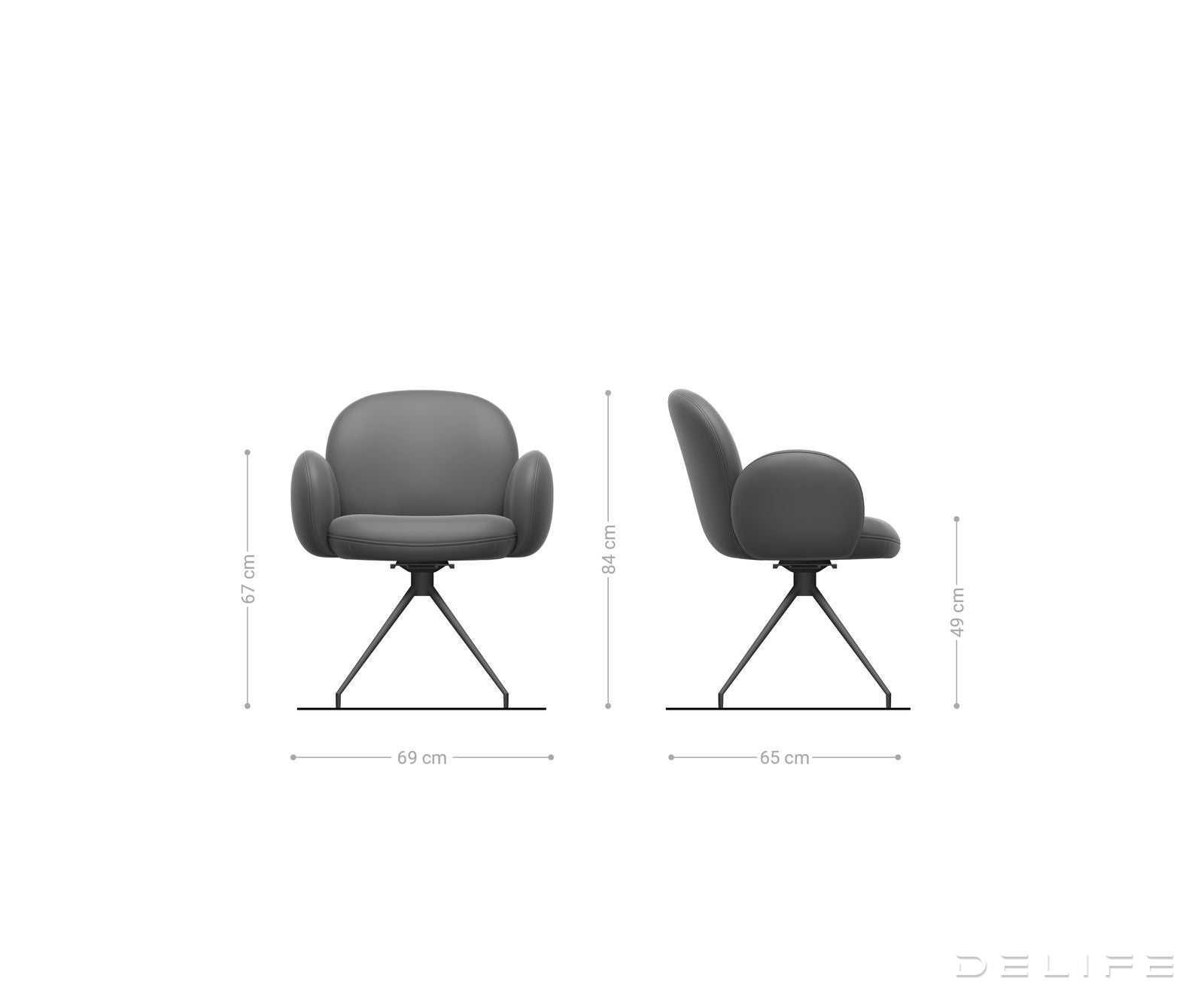 Jedilni stol Nube-Flex, material: šenil