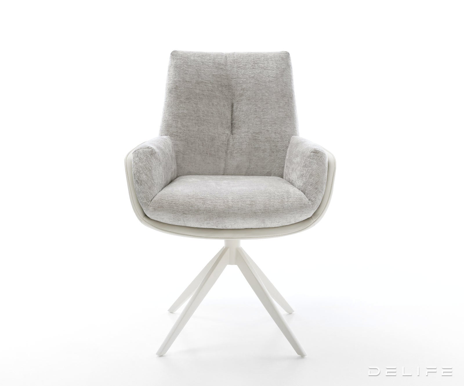 Jedilniški stol Clea, material: chenille/koža