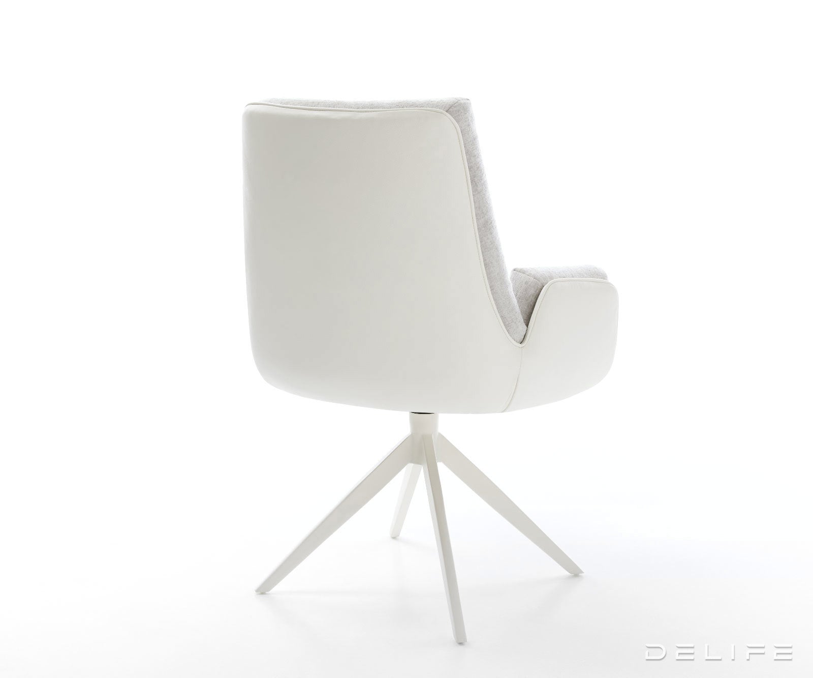 Jedilniški stol Clea, material: chenille/koža