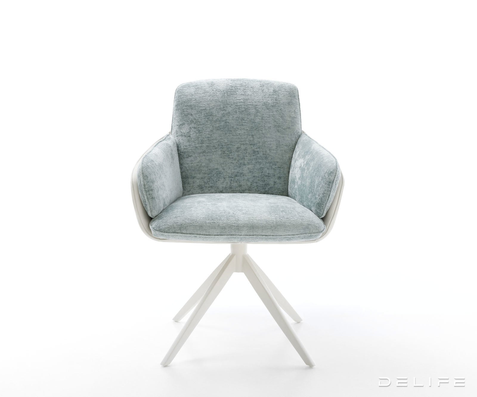 Jedilniški stol Luan, material: chenille/koža