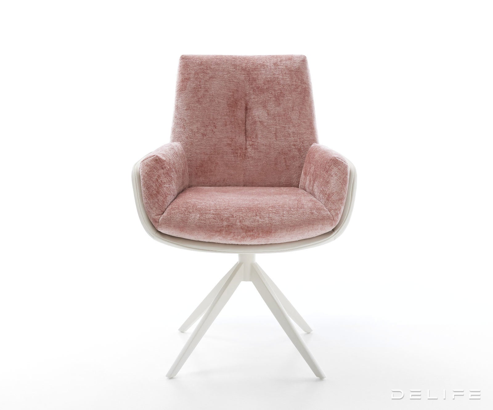 Jedilniški stol Clea, material: chenille/koža