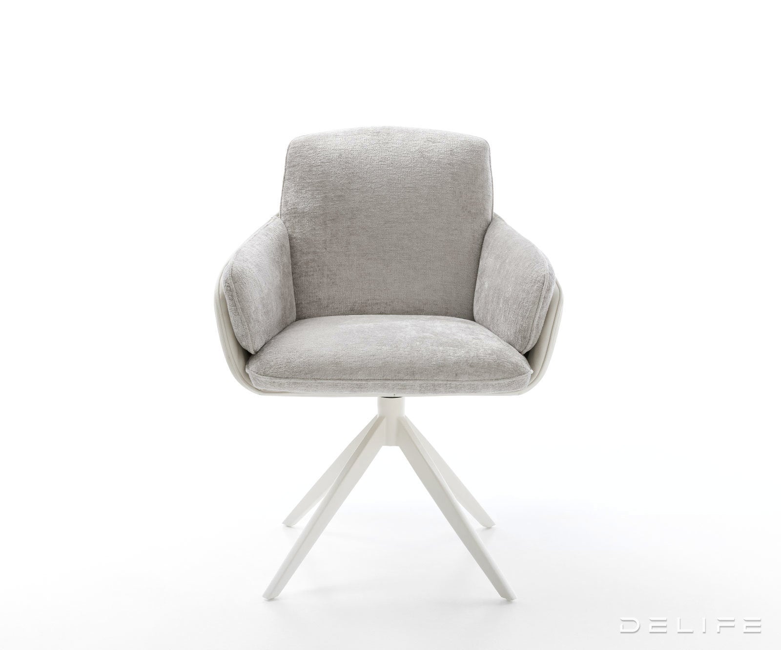 Jedilniški stol Luan, material: chenille/koža